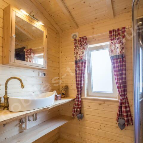 wooden house bathroom