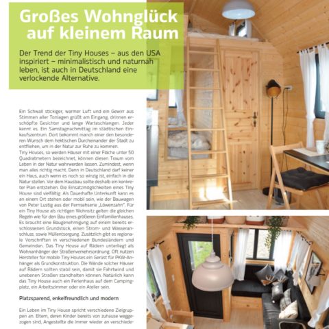 Mobiles Tiny House im Kassel Magazin StadtZeit