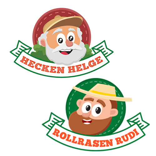 Rollrasen Rudi und Hecken Helge Logo